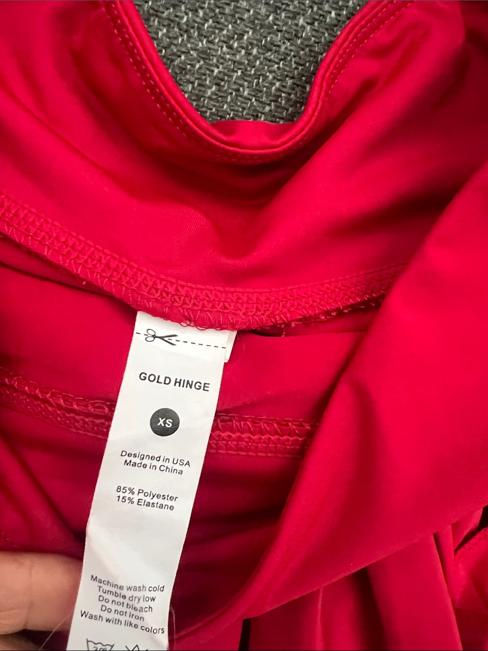 Pleated Hot Red Mini Skirt with Built-In Shorts - Picture 7 of 7